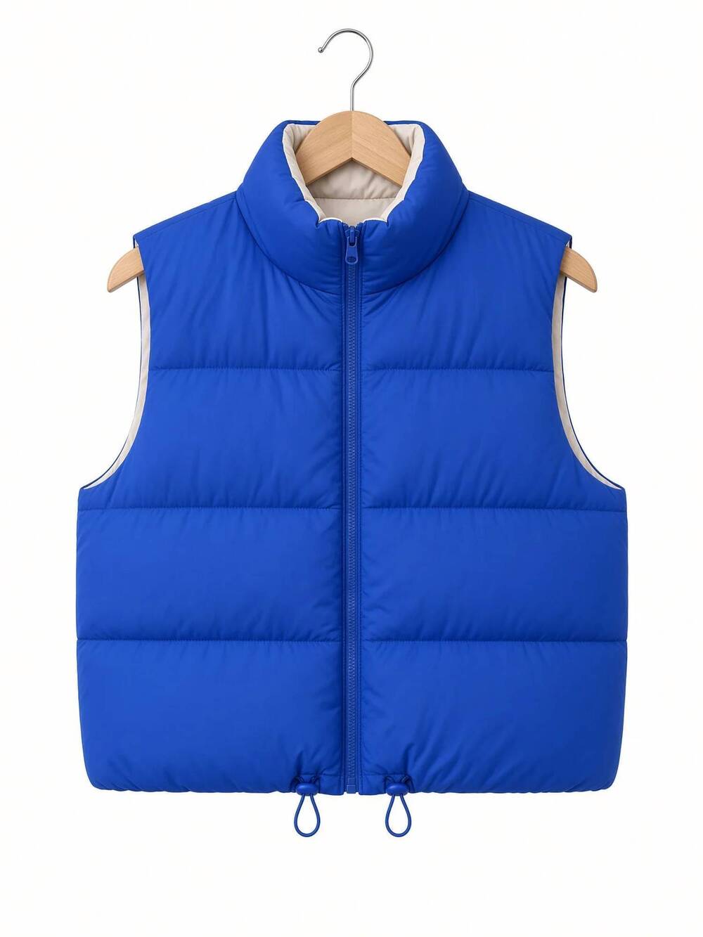 NEW LOVE TREE women's woven solid reversible vest in azure